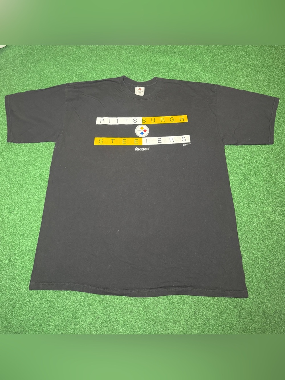Pittsburgh Steelers Vintage T Shirt 3XL Riddell 90s NFL Black Graphic Shirt
